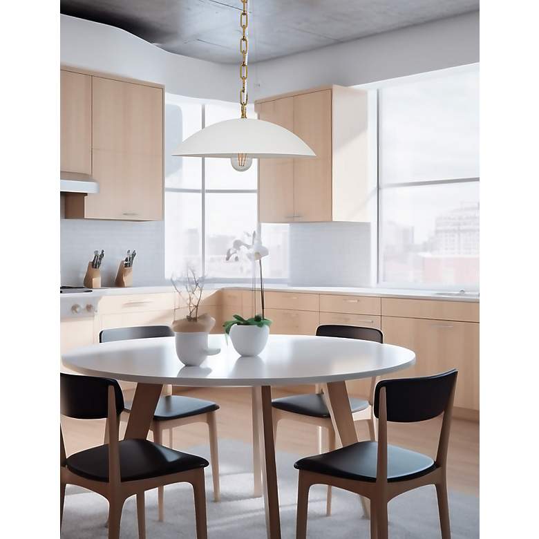 Image 3 Ofelia 15.75" Wide Matte White Chain and Cord Hung Pendant more views