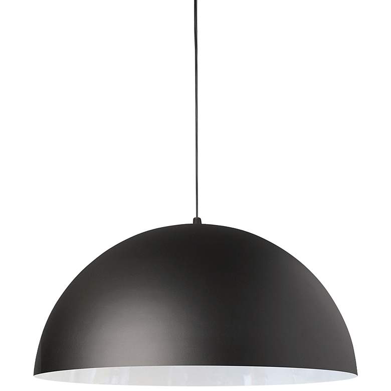 Image 2 Ofelia 16" Wide Matte Black and White Dome Pendant Light