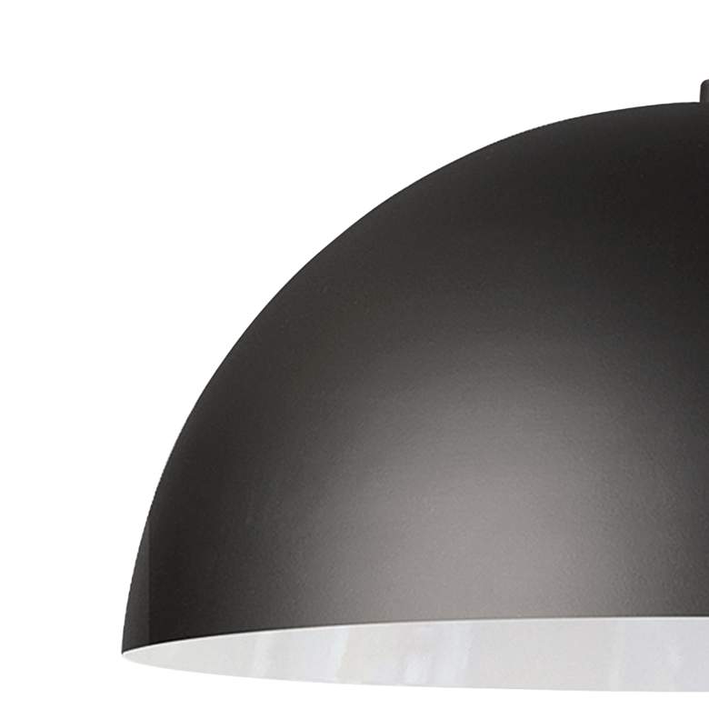 Image 3 Ofelia 16" Wide Matte Black and White Dome Pendant Light more views