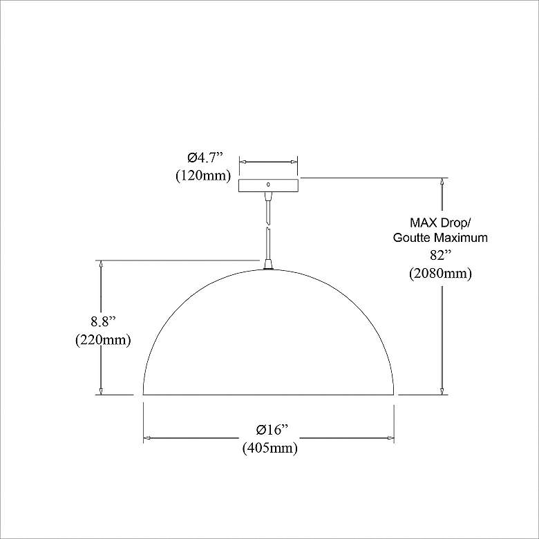 Image 4 Ofelia 16" Wide Matte Black Dome Pendant Light more views