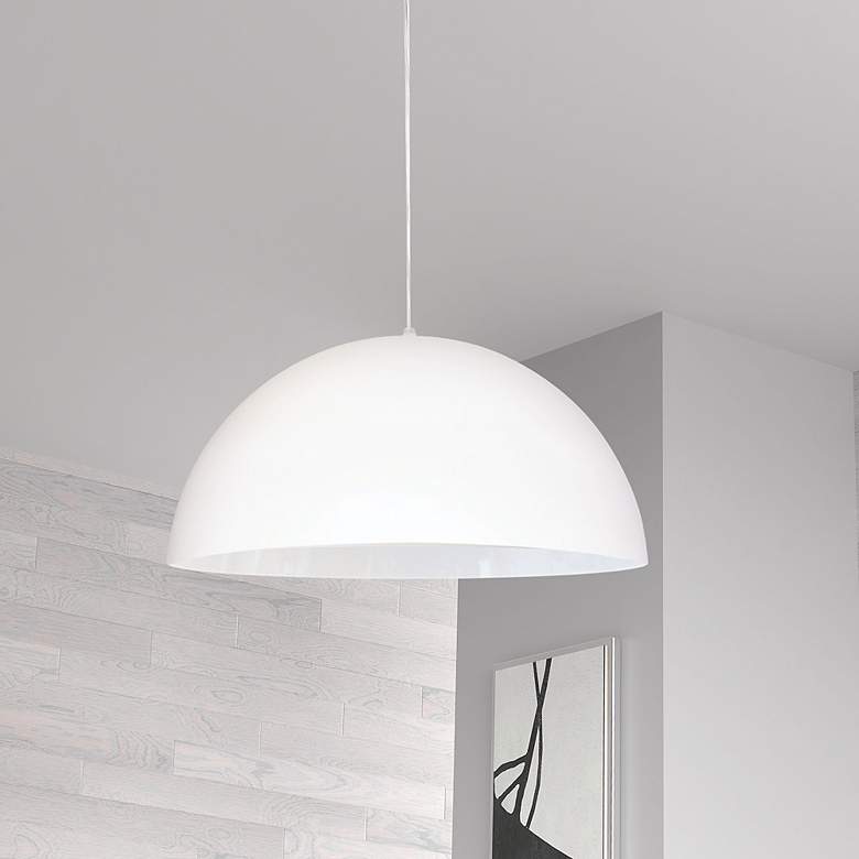 Image 3 Ofelia 16" Wide Painted White Pendant Light more views