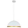 2_Ofelia 16" Wide Small Matte White with Gold Trim Pendant