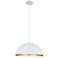 Ofelia 16" Wide Small Matte White with Gold Trim Pendant