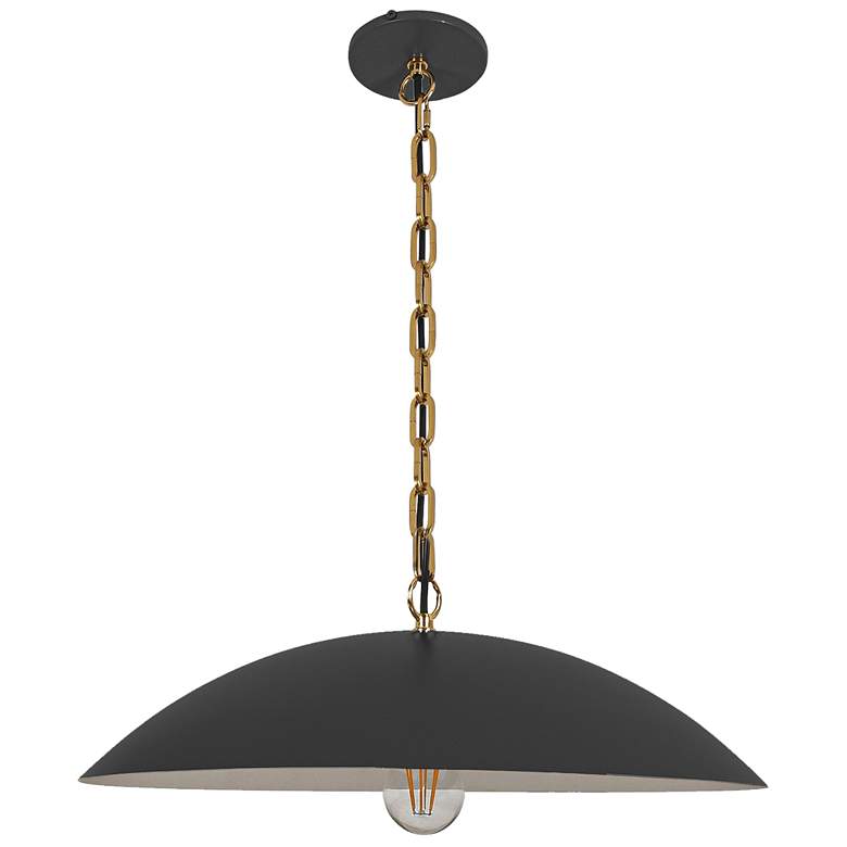 Image 1 Ofelia 19.75" Wide Matte Black Chain and Cord Hung Pendant
