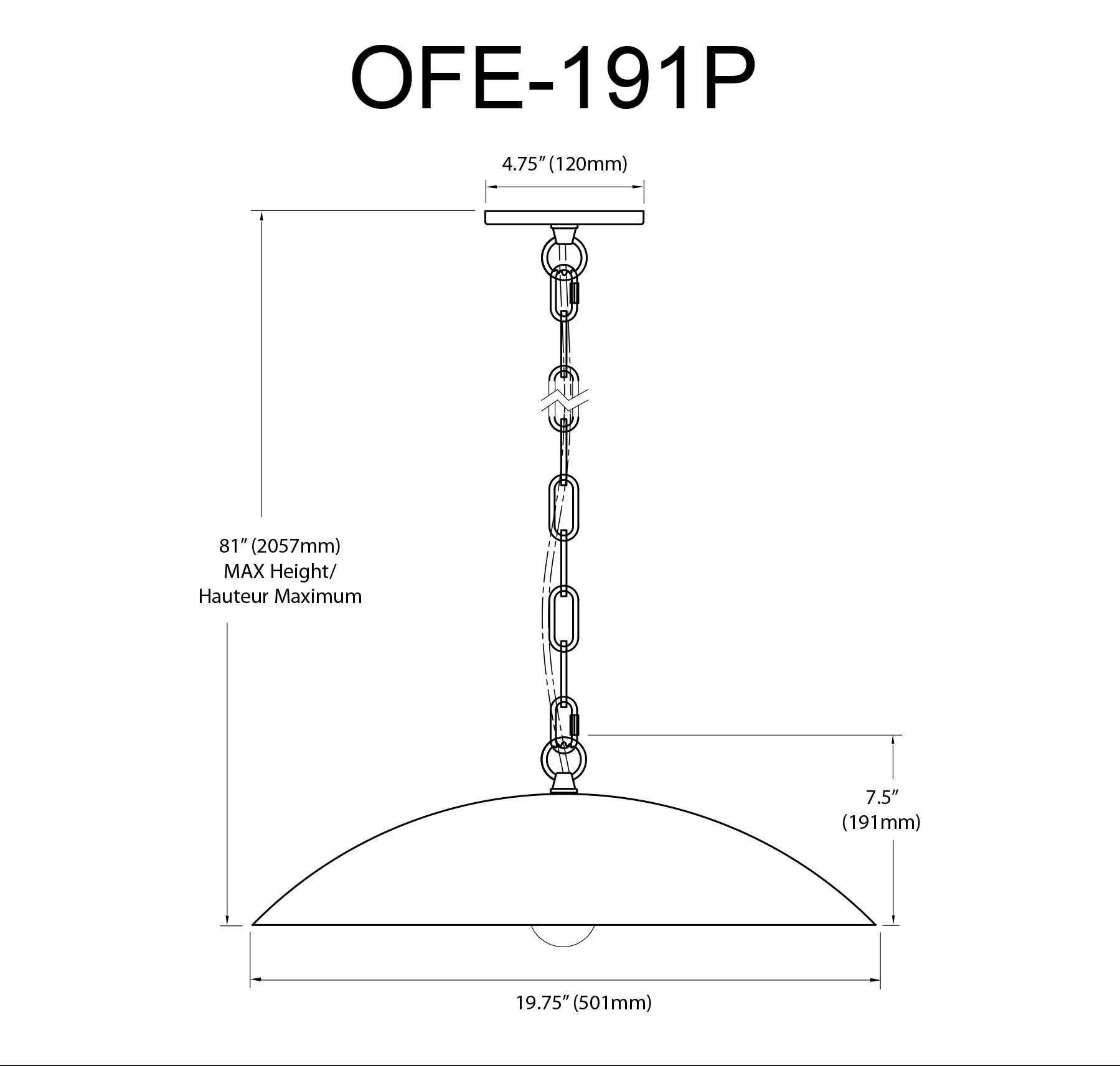 Image 2 Ofelia 19.75" Wide Matte Black Chain and Cord Hung Pendant more views