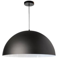 Ofelia 20" Wide Black Metal Dome Pendant Light