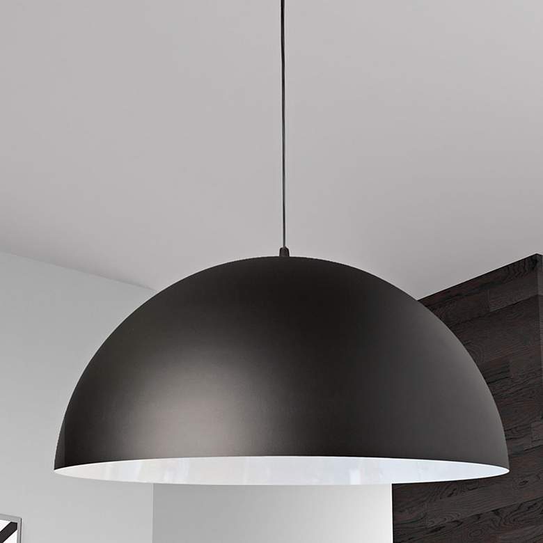 Image 1 Ofelia 20" Wide Black Metal Dome Pendant Light