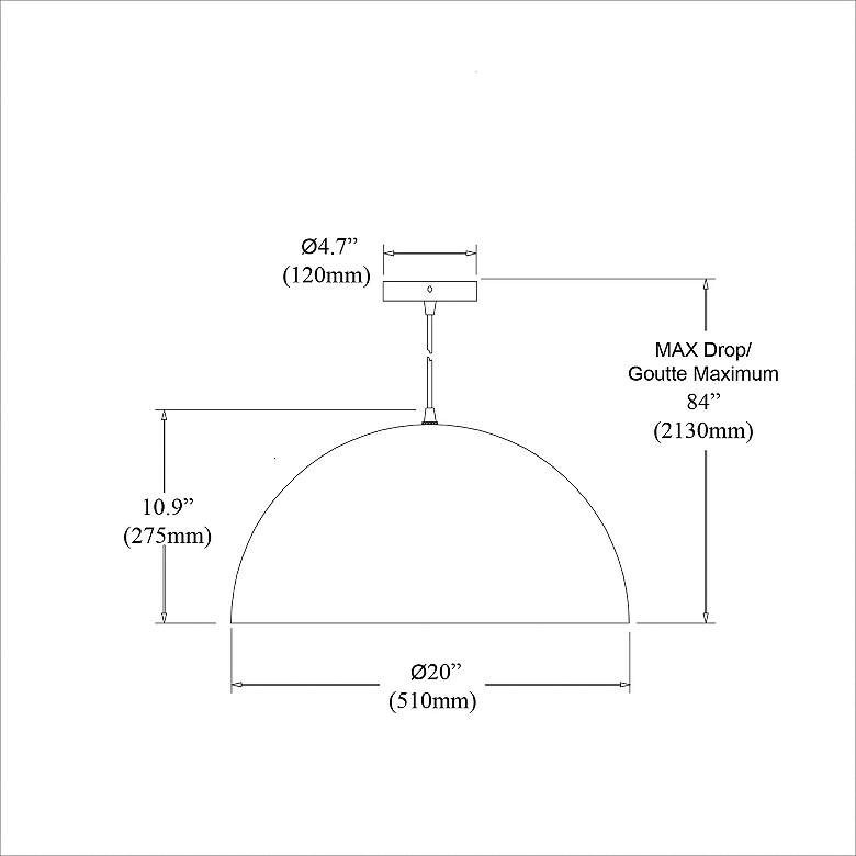Image 4 Ofelia 20" Wide Black Metal Dome Pendant Light more views