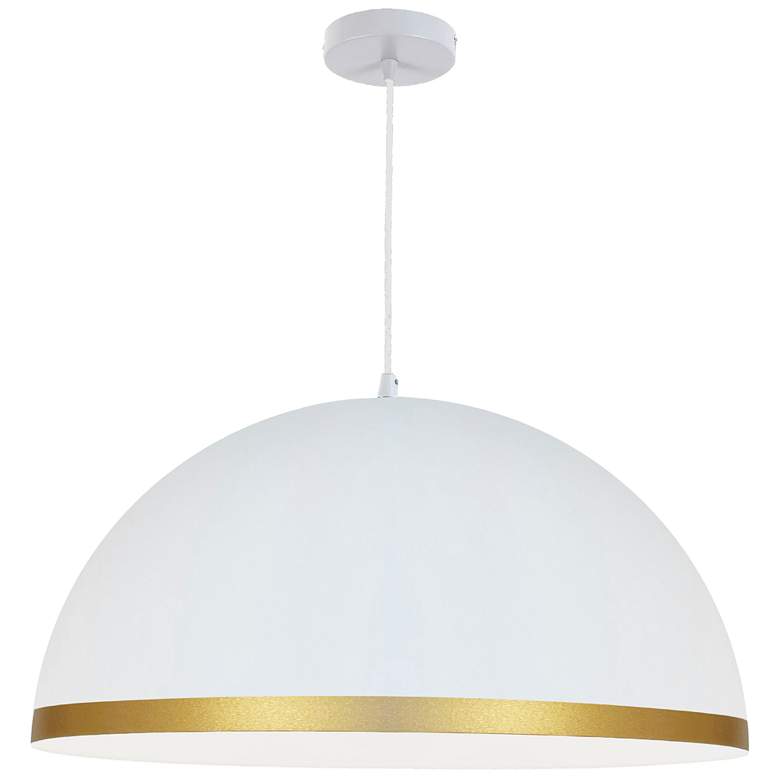 Image 1 Ofelia 20" Wide Large Matte White with Gold Trim Pendant
