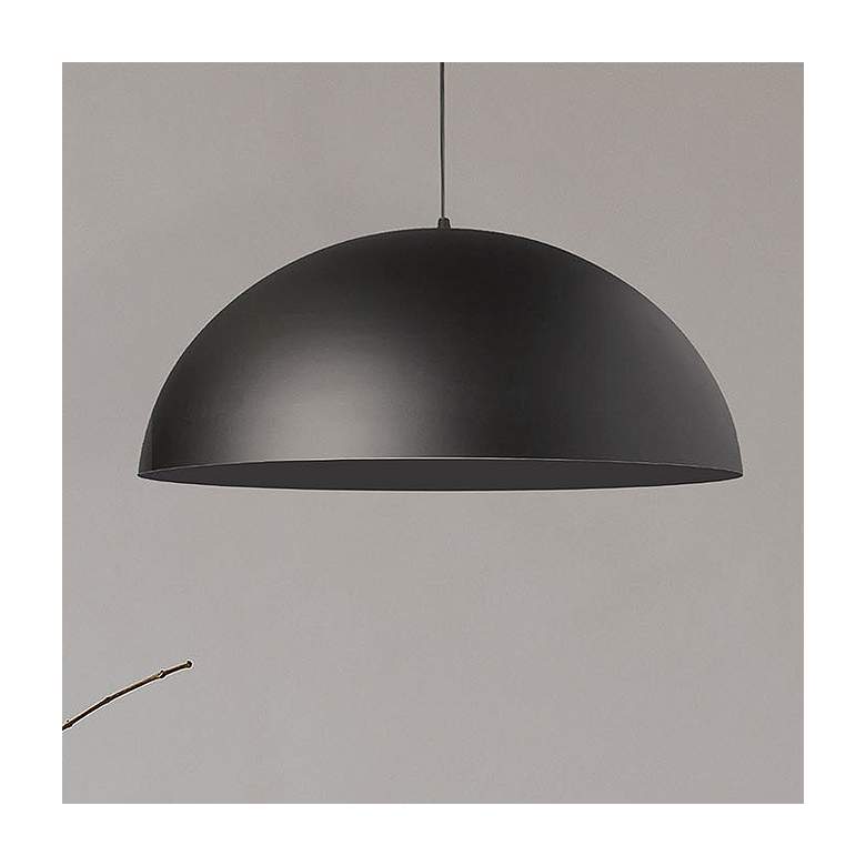 Image 2 Ofelia 20" Wide Matte Black Dome Pendant Light