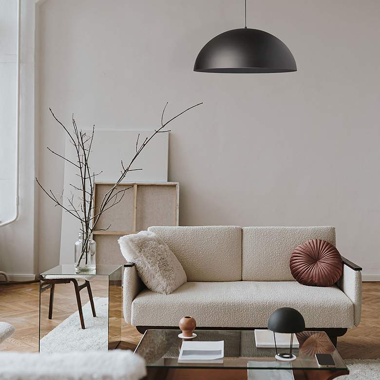 Image 4 Ofelia 20" Wide Matte Black Dome Pendant Light more views