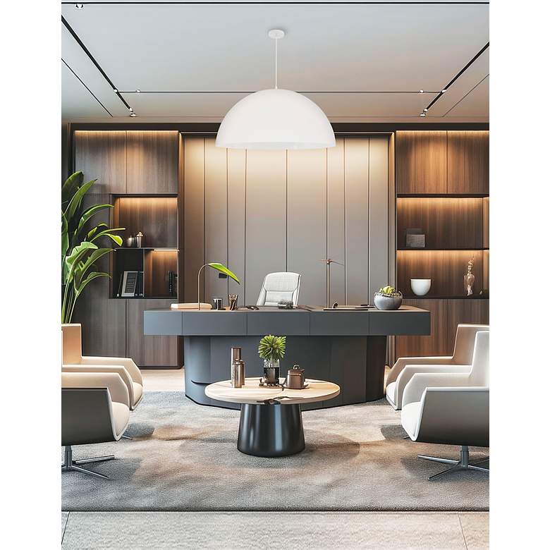 Image 2 Ofelia 31 1/2" Wide Matte White Dome Pendant Light more views