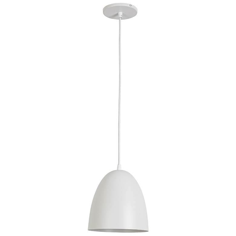 Image 1 Ofelia 8" Wide 1 Light Matte White Cord Hung Pendant