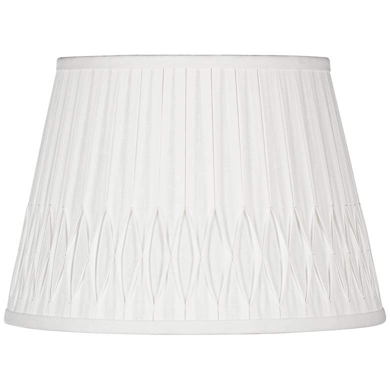 Image 1 Off-White Bottom Smocked Linen Shade 10x14x10 (Spider)