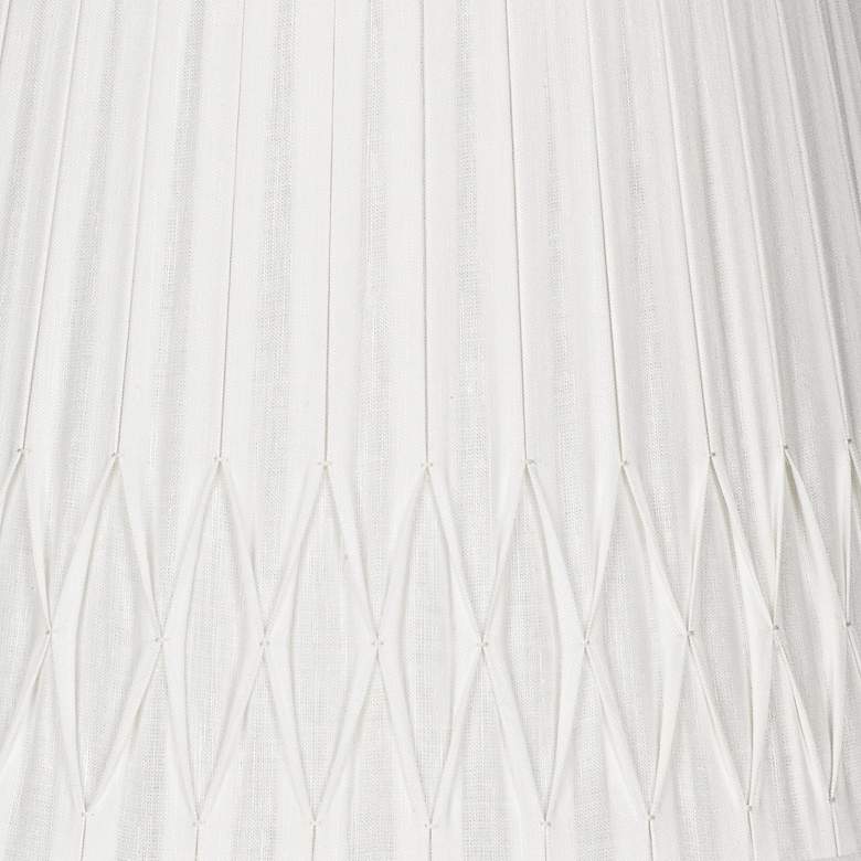 Image 4 Off-White Bottom Smocked Linen Shade 10x14x10 (Spider) more views