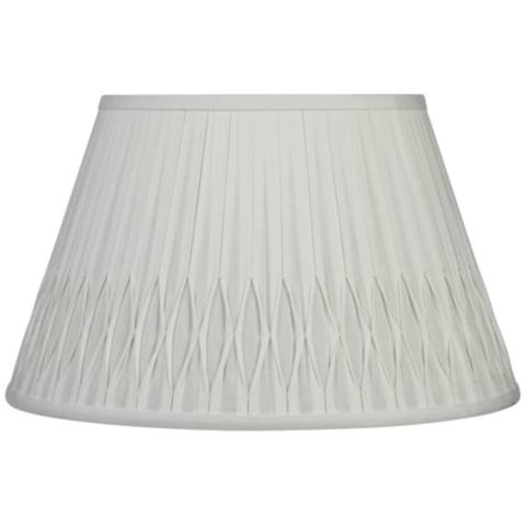 Off-White Bottom Smocked Linen Shade 10x16x10 (Spider) - #5Y477 | Lamps ...