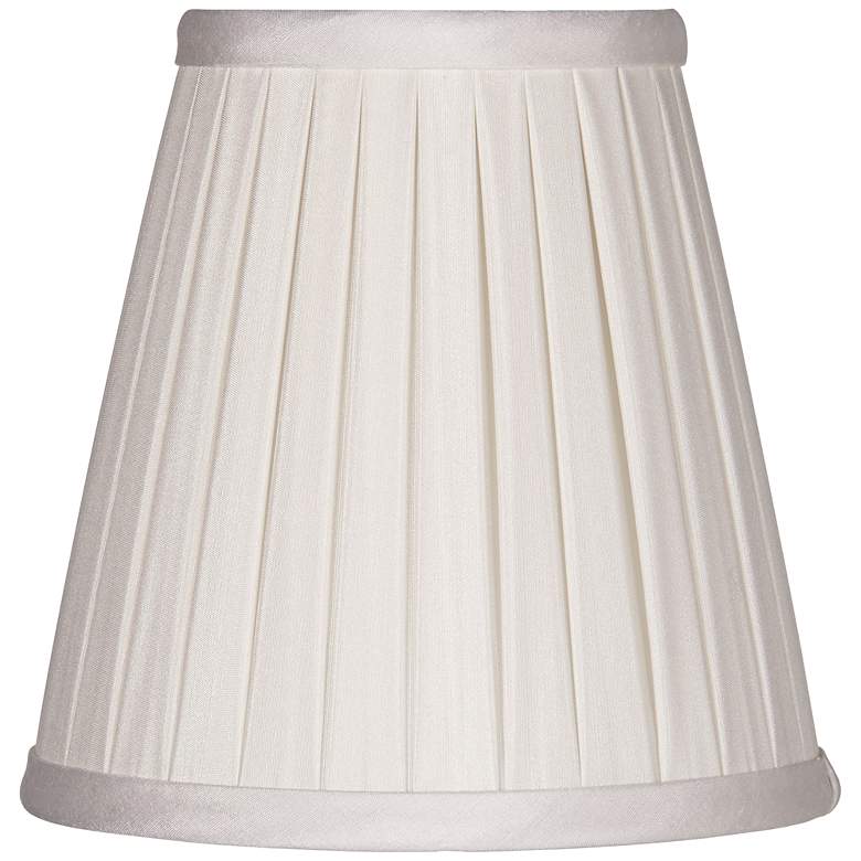 Image 1 Off-White Box Pleat Chandelier Silk Shade 3x5x5 (Clip-On)
