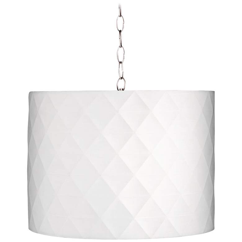 Image 1 Off-White Diamond 15" Wide Brushed Nickel Pendant Light