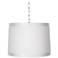Off-White Drum 14" Wide Brushed Nickel Shaded Pendant