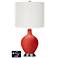 Off-White Drum 2-Light Lamp - 2 Outlets and USB in Cherry Tomato