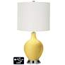 Off-White Drum 2-Light Lamp - 2 Outlets and USB in Daffodil