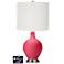 Off-White Drum 2-Light Lamp - 2 Outlets and USB in Eros Pink