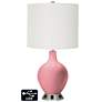 Off-White Drum 2-Light Lamp - 2 Outlets and USB in Haute Pink