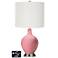 Off-White Drum 2-Light Lamp - 2 Outlets and USB in Haute Pink