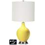 Off-White Drum 2-Light Lamp - 2 Outlets and USB in Lemon Twist