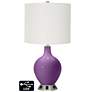 Off-White Drum 2-Lt Lamp - Outlets and USB in Passionate Purple