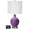 Off-White Drum 2-Lt Lamp - Outlets and USB in Passionate Purple