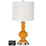 Off-White Drum Apothecary Lamp - 2 Outlets and USB in Carnival