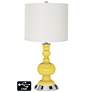Off-White Drum Apothecary Lamp - Outlets and USB in Lemon Twist