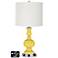 Off-White Drum Apothecary Lamp - Outlets and USBs in Lemon Twist