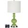 Off-White Drum Apothecary Lamp - Outlets and USBs in Lime Rickey