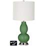 Off-White Drum Gourd Lamp - 2 Outlets and 2 USBs in Garden Grove