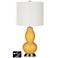 Off-White Drum Gourd Lamp - 2 Outlets and 2 USBs in Goldenrod