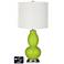 Off-White Drum Gourd Lamp - 2 Outlets and USB in Tender Shoots