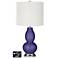 Off-White Drum Gourd Lamp - 2 Outlets and USB in Valiant Violet