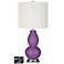 Off-White Drum Gourd Lamp - Outlets and USB in Passionate Purple