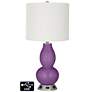 Off-White Drum Gourd Lamp - Outlets and USB in Passionate Purple