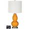 Off-White Drum Gourd Table Lamp - 2 Outlets and USB in Carnival