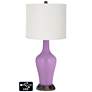 Off-White Drum Jug Lamp - 2 Outlets and USB in African Violet