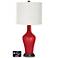 Off-White Drum Jug Lamp - 2 Outlets and USB in Sangria Metallic