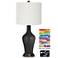 Off-White Drum Jug Lamp - 2 Outlets and USB in Tricorn Black