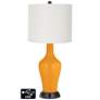 Off-White Drum Jug Table Lamp - 2 Outlets and 2 USBs in Carnival