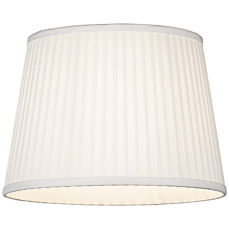 Image 2 Off-White Drum Knife Pleat Shade 15x18x12 (Spider) more views