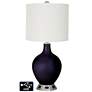 Off-White Drum Lamp - Outlets and USB in Midnight Blue Metallic