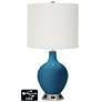 Off-White Drum Table Lamp - 2 Outlets and USB in Bosporus