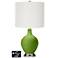 Off-White Drum Table Lamp - 2 Outlets and USB in Gecko